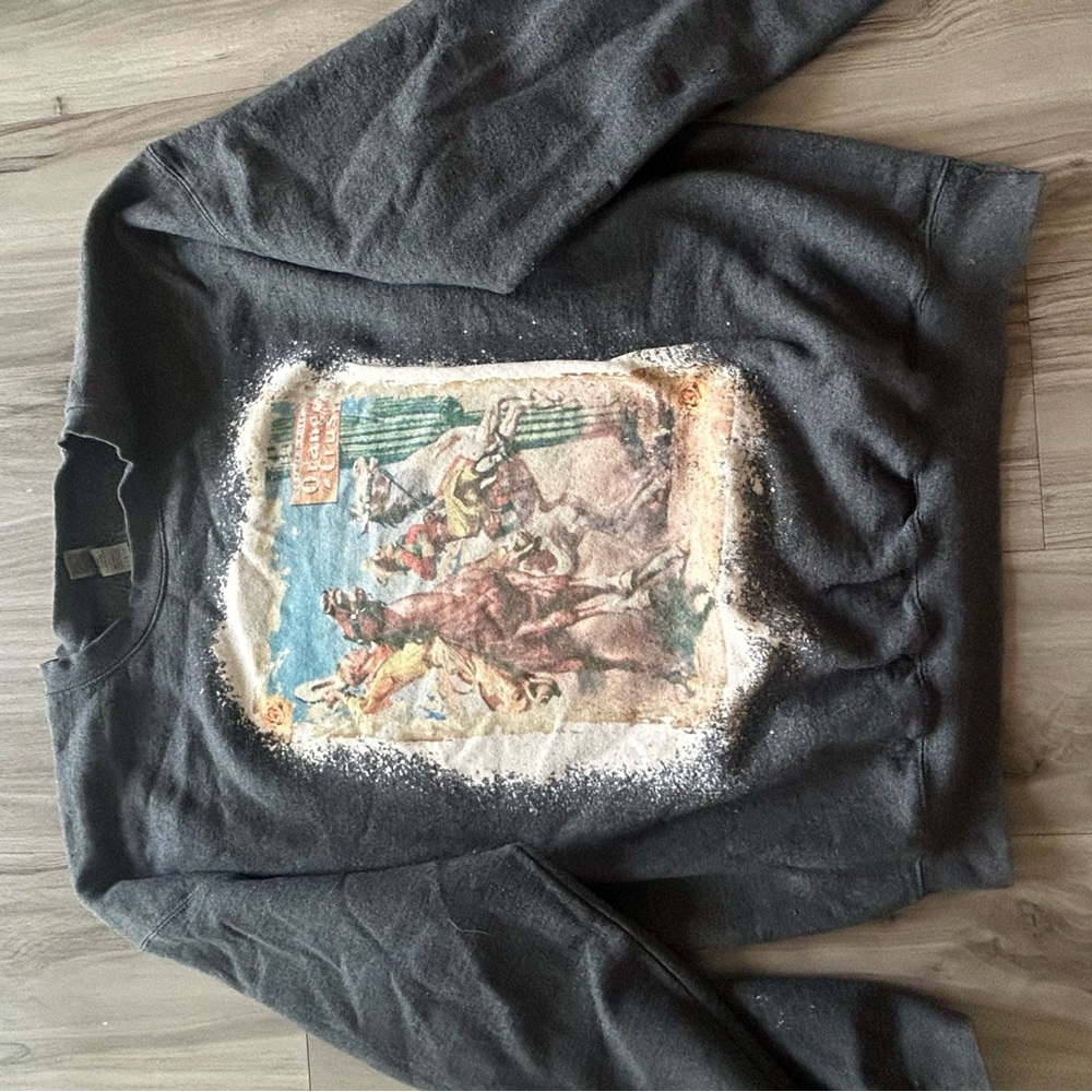 Western Graphic Sweatshirt with Vintage Rodeo Art